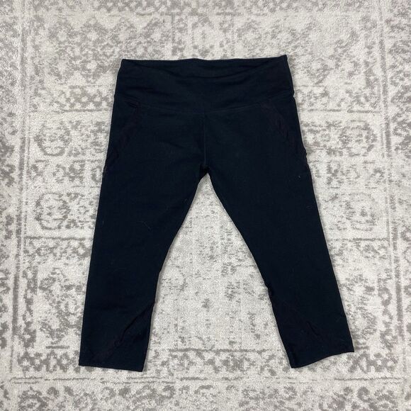Fabletics Leggings Womens Black PowerHold Capri High Rise Yoga Size Large - Picture 1 of 6